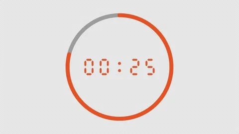 Thirty seconds to zero (30-0) modern digital countdown timer with circular bar Stock Footage 168665651