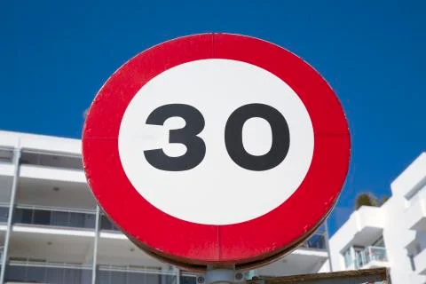 Thirty Speed Limit Stock Photos