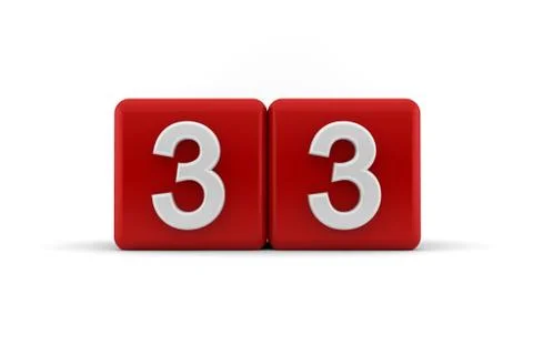 Thirty-three on birthday cubes Stock Illustration