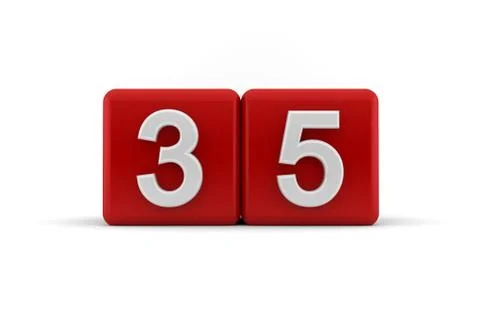 Thiry-five on birthday cubes Stock Illustration