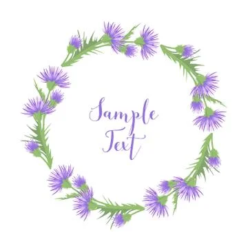 Thistle with leaves Stock Illustration