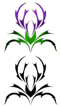 Thistle tattoo Stock Illustration