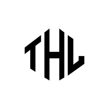 THL letter logo design with polygon shape. THL polygon and cube shape logo .. Stock Illustration