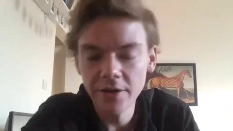 Thomas Brodie-Sangster is interviewed for The Queens Gambit - 2020 Stock Footage 144641256