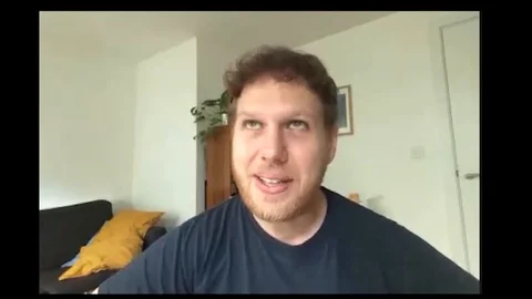 Thomas Coombes is interviewed on video call for his TV show 'Save Me Too' - 2020 Video stock 131009351