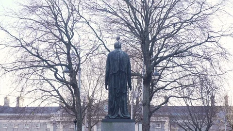 Thomas Davis Statue, Dublin Stock Footage 124073790