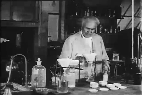 Thomas Edison experimenting 1922 archival footage Stock Footage 247777235