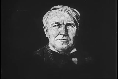 Thomas Edison leaving his home in the morning Stock Footage 247675949
