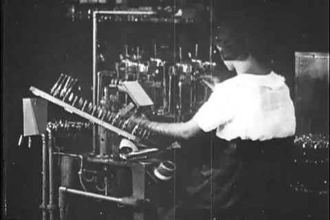 Thomas Edison making light bulbs 4  1922 archival Stock Footage 247776669