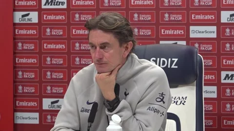 Thomas Frank previews his side's FA Cup clash with Aston Villa - embargoed sect Stock Footage 326010809