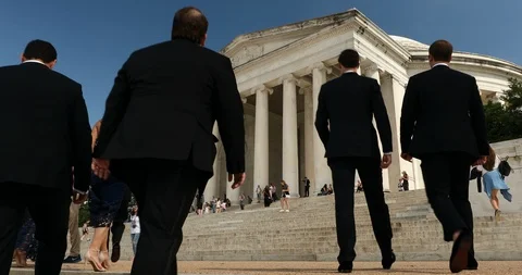 Thomas Jefferson memorial monument in Washington DC USA Stock Footage 100855375