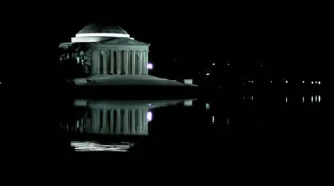 Thomas Jefferson Memorial at night Tidal Basin Stock-Footage 12754207