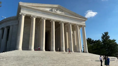 Thomas Jefferson Memorial in Washington DC, National mall and Potomac river Stock Footage 280348369