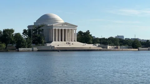 Thomas Jefferson Memorial in Washington DC, National mall and Potomac river Stockbeeldmateriaal 280348375
