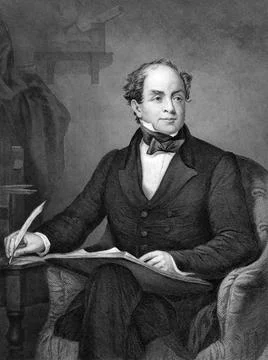 Thomas Moore (1779-1852) on engraving from 1873. Irish poet, singer, songwriter Stock Illustration