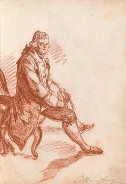 Thomas Patch, 1725-1782-, British, Lord Macartney Seated, His Head Turned tow.. Fotos de archivo