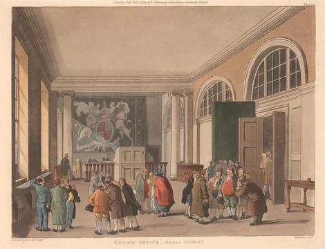 Thomas Sutherland, ca. 1785-1838, British, Excise Office, Broad Street, 1810-.. Stock Photos
