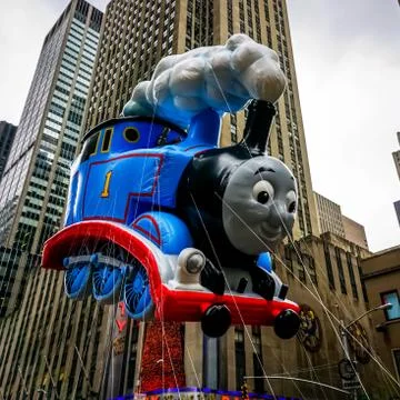 The Thomas The Tank Engine during Macy's Thanksgiving Day parade. Stock Photos