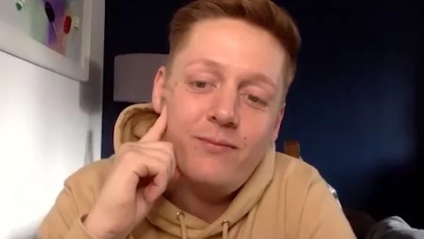 Thomas Turgoose is interviewed online about season 1 of 'Intergalactic' - 2021 Video stock 157437315