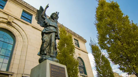 Thomas Wolfe Memorial Angel Statue in Asheville, NC Stock Footage 33061057