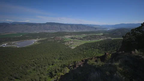 Thompson River Valley, B.C. view east toward Pritchard up Barnhartvale vall.. Stock Footage 275185272