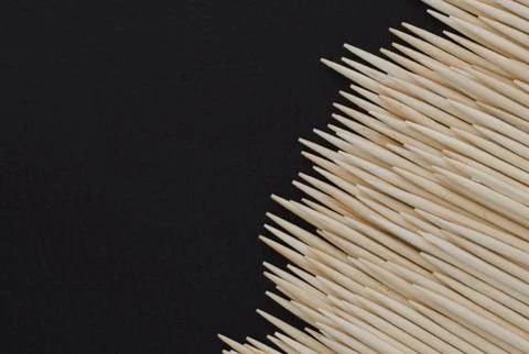 Thoothpicks on leather table Stock Photos