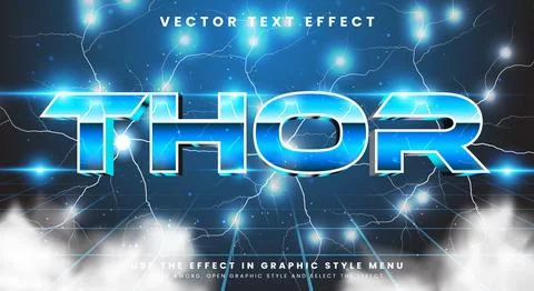 Thor editable text effect Template Stock Illustration
