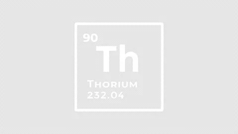 Thorium, chemical element of the periodic table graphic animation. Alpha channel Stock Footage 312518161
