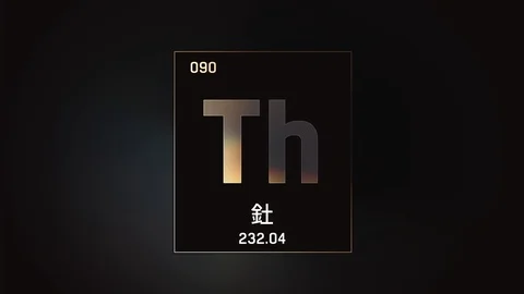 Thorium as Element 90 of the Periodic Table 3D illustration on grey background 스톡 동영상 126453329
