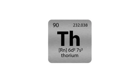 Thorium elements on a metal periodic table on a white background. Icon illu.. 스톡 일러스트