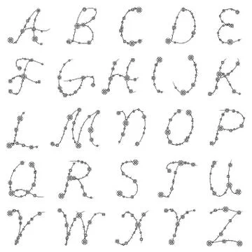 Thorn alphabet Stock Illustration