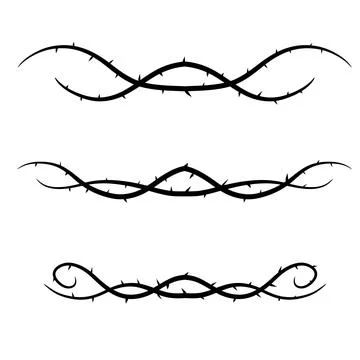 Thorn branch or vine. Element of tattoo Stock Illustration