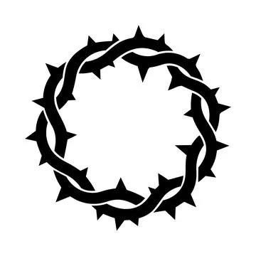 Thorn crown circular vector design, dark gothic style, perfect for tattoos,.. Stock Illustration