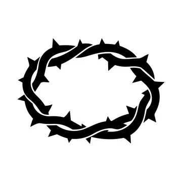 Thorn crown circular vector design, dark gothic style, perfect for tattoos,.. Stock Illustration