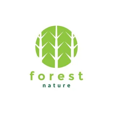 Thorn tree green forest logo design vector graphic symbol icon sign illustr.. Stockillustratie