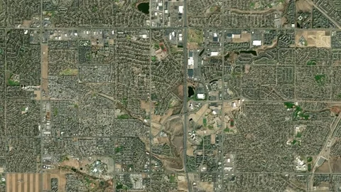 Thornton City Map Zoom (CO, USA) from Space to Earth (no pin, no text) Stock-Footage 339747188