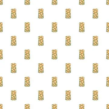 Thorny cactus fruit pattern repeating seamless background Stock Illustration