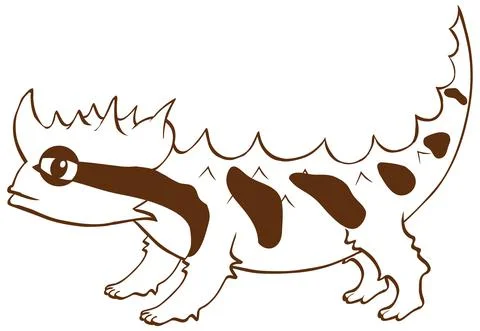 Thorny devil in doodle simple style on white background Stockillustratie