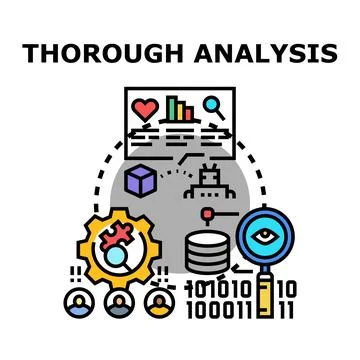 Thorough analysis of data and business process Stock Illustration