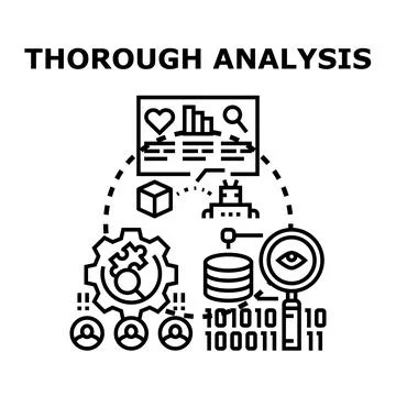 Thorough analysis of data and business process Stock Illustration