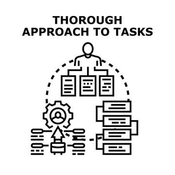 Thorough approach to tasks management concept illustration Stock Illustration