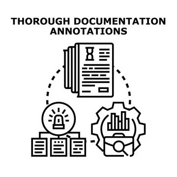 Thorough documentation annotations vector concept 스톡 일러스트