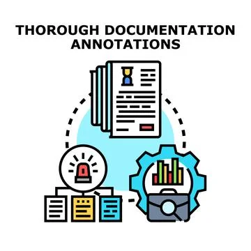 Thorough documentation annotations vector concept 스톡 일러스트