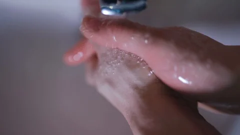 Thorough hand washing close up Stock Footage 127788625
