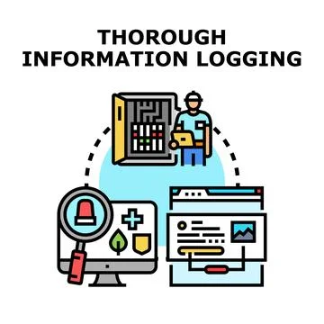 Thorough information logging and data analysis concept 스톡 일러스트