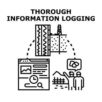 Thorough information logging for geological mining data analysis Stock Illustration