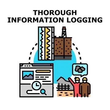 Thorough information logging for geological mining data analysis Stock Illustration