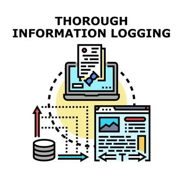 Thorough information logging process and data storage Illustrazione stock