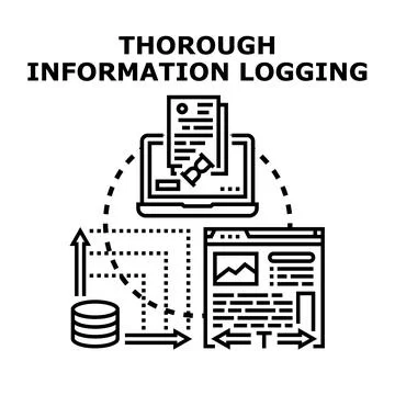 Thorough information logging process and data storage Illustrazione stock