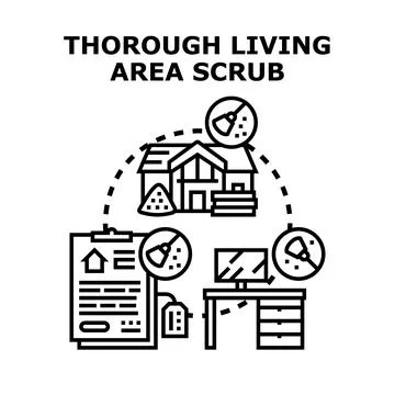 Thorough living area scrub concept vector icon イラスト素材